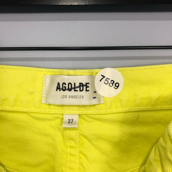 AGOLDE 90's Pinch Waist High Rise Straight Button Fly Jeans Mom Lime Size 27 - Picture 10 of 10